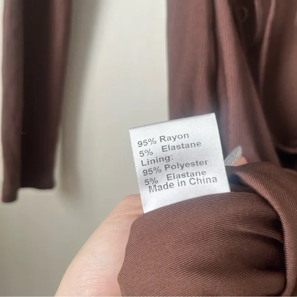 Princess Polly Nolan Brown Longsleeve Open Back Dress 6 - Picture 9 of 9